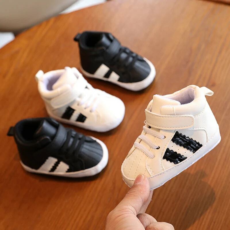 New 0-18M Baby Shoes Boy Newborn Infant Toddler Casual Comfor Cotton Sole Anti-slip PU Leather First Walkers Crawl Crib Shoes