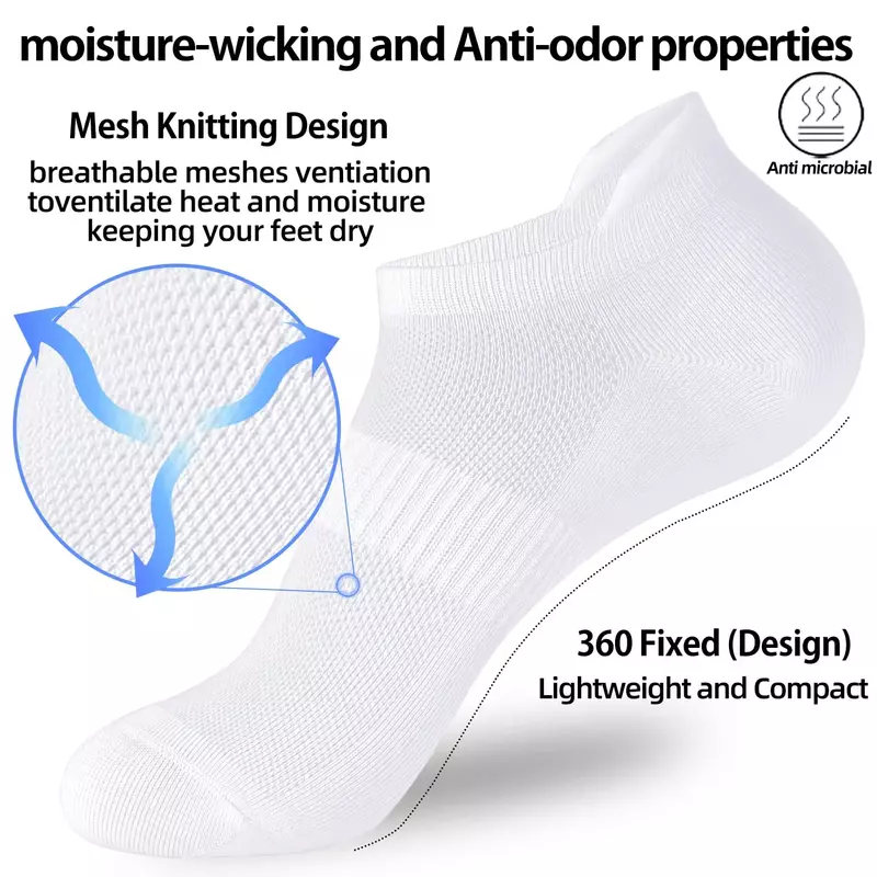 5/10 Pairs/lot Unisex Ankle Socks White Soft Thin Low Top Short Film Casual Men's and Women's Sports Running Socks