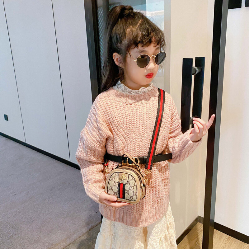 Nylon and PU Cute Children Shoulder Bags Girls Princess Handbag Toddler Baby Mini Cute Flap Messenger Bags Coin Purse