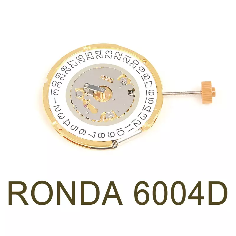 Swiss Ronda-movimiento de cuarzo 6004D Original, piezas de repuesto de reloj, dos y media mano, 6004