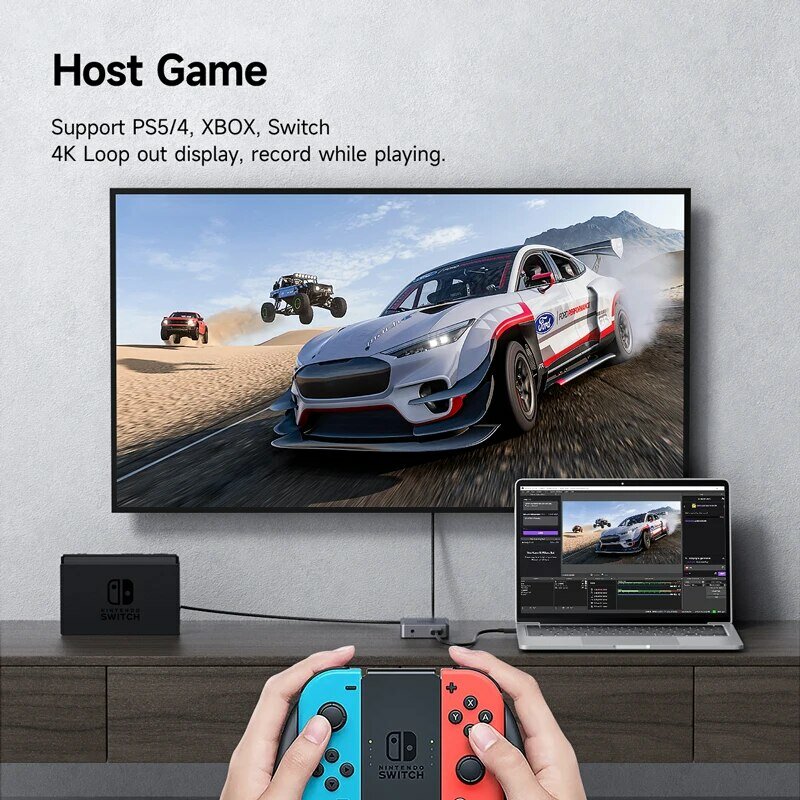 Hagibis 4K HDMI-Compatible Video Capture Card Loop Out for Game Recording Live Streaming 1080P Grabber MS2131 for PS4/5 Switch