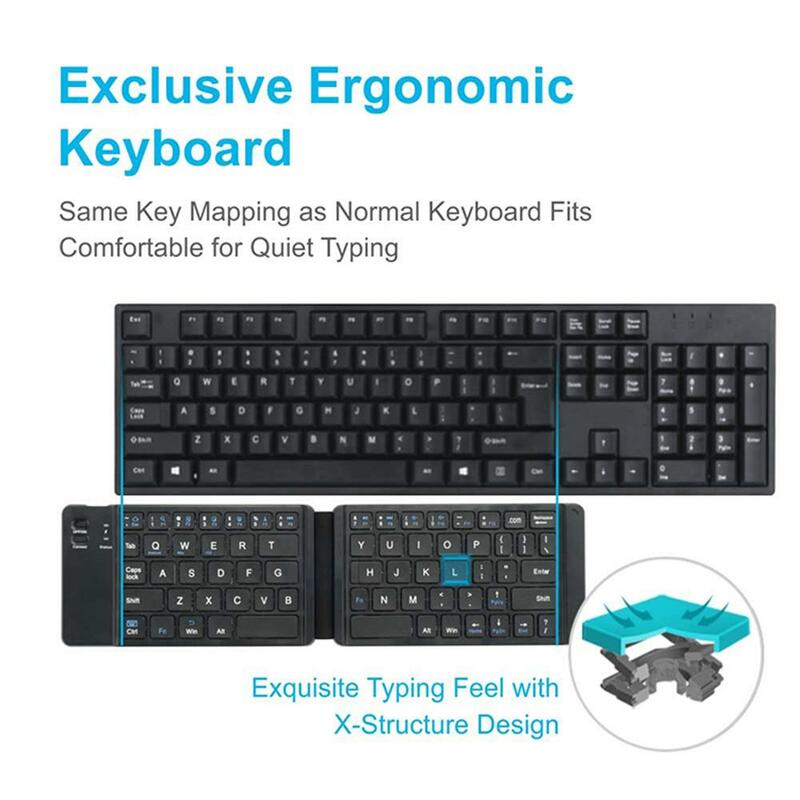 Kabellose klappbare Tastatur bt faltbare Tastatur für Laptop-Tablet licht handliche Bluetooth-kompatible Mini-Tastatur u3m2