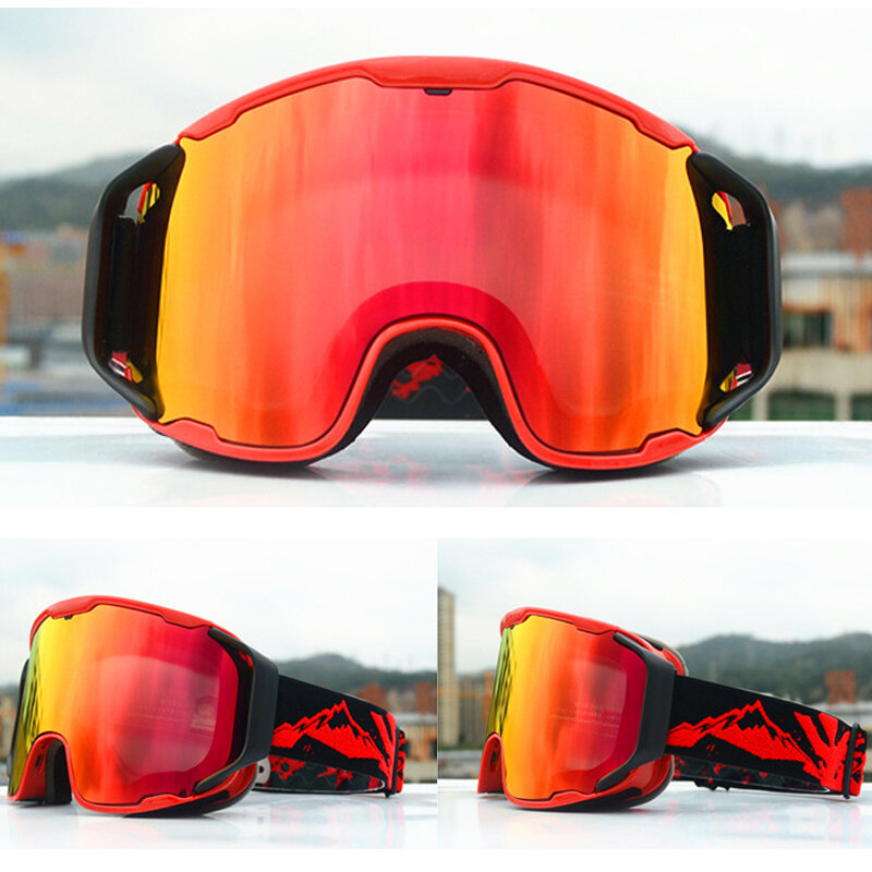 JSJM-Gafas de esquí de doble capa para hombre y mujer, lentes antivaho grandes, protección a prueba de viento para exteriores, Snowboard, invierno, nuevas