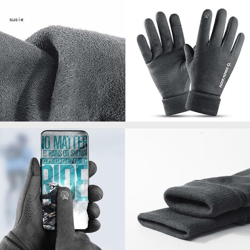 X7YA-guantes ciclismo para deportes bicicleta, guantes dedo completo para senderismo, guantes gamuza ropa