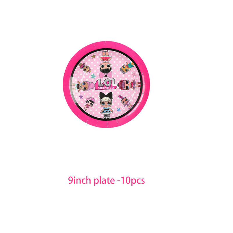 Сюрприз женский декор, одноразовый набор посуды lol, Розовая кукла, тарелка, салфетка, скатерть для детей, принадлежности для душа