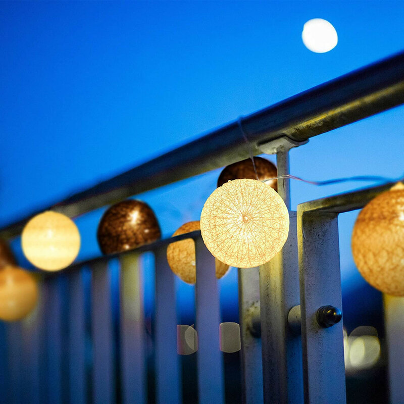 2m 10 lampada Led Light String 6cm di diametro Cotton Ball Lights interni decorazione esterna luci notturne per feste Wedding Garden
