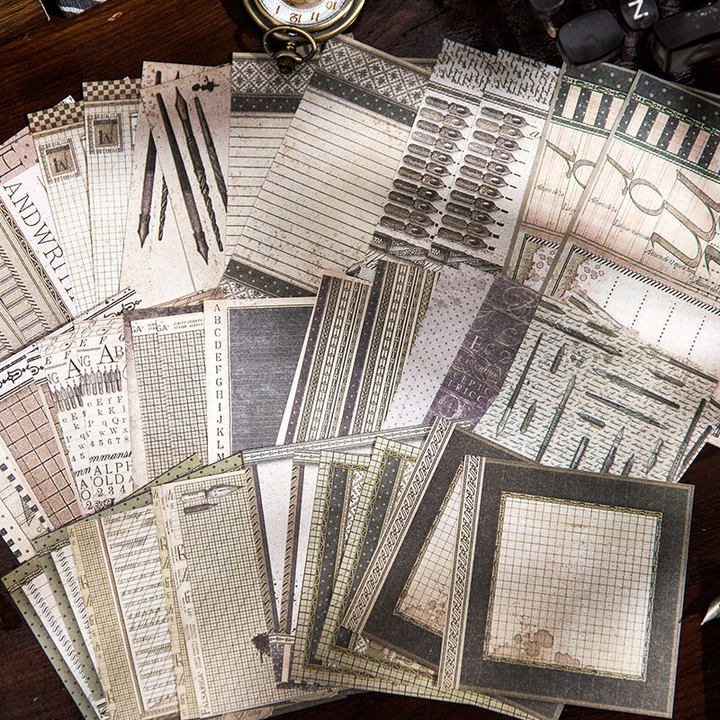 Memo vintage almofadas Material papel, meio verão jornal papel Scrapbooking, decoração do fundo do cartão, 44pcs por lote