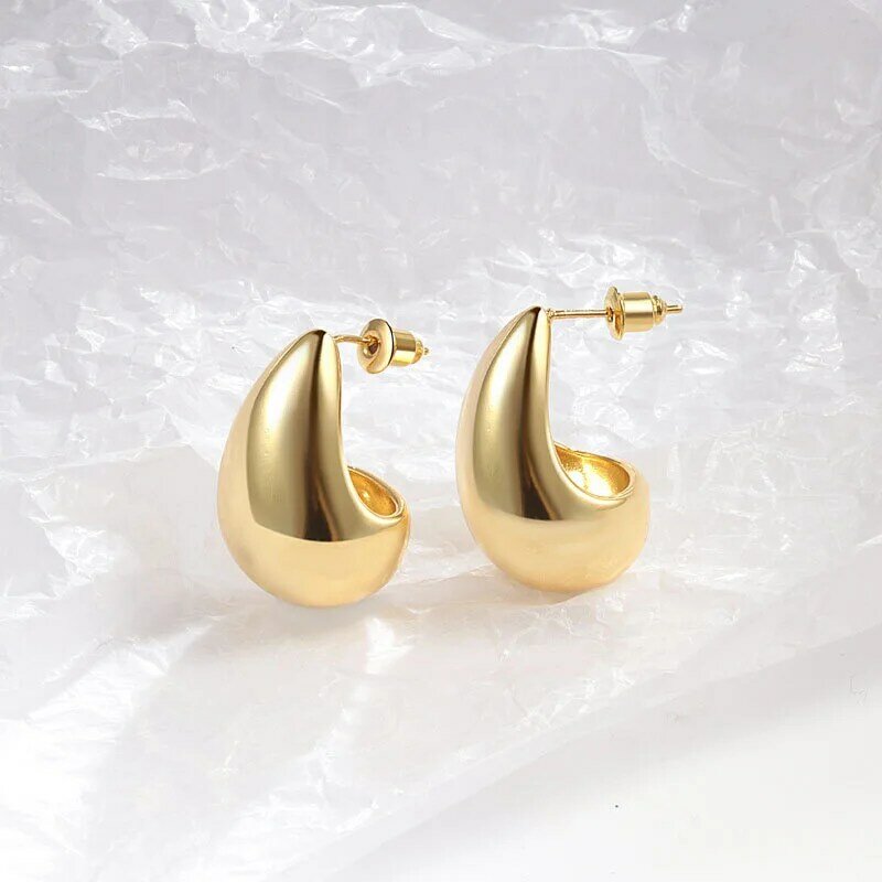 BF CLUB 925 Sterling Silver  Earrings For Women Trendy Waterdrop Gold Sim Earring Jewelry Prevent Allergy Party Accessories Gift