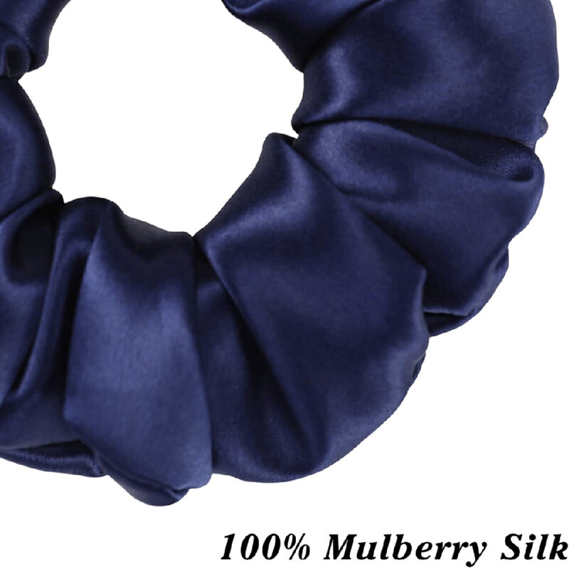 Pure Mulberry Silk Hair Scrunchies, Gravatas, Hairbands, Skinny Scrunchies, Titulares de rabo de cavalo, Acessórios Hair Care, 100% Pure, 3pcs