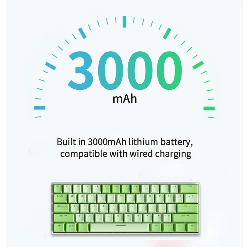 61 Schlüssel 60% Gamer Computer Laptop ergonomische RGB LED Hintergrund beleuchtung farbige drahtlose USB-Gaming-Zubehör Teclado mechanische Tastatur