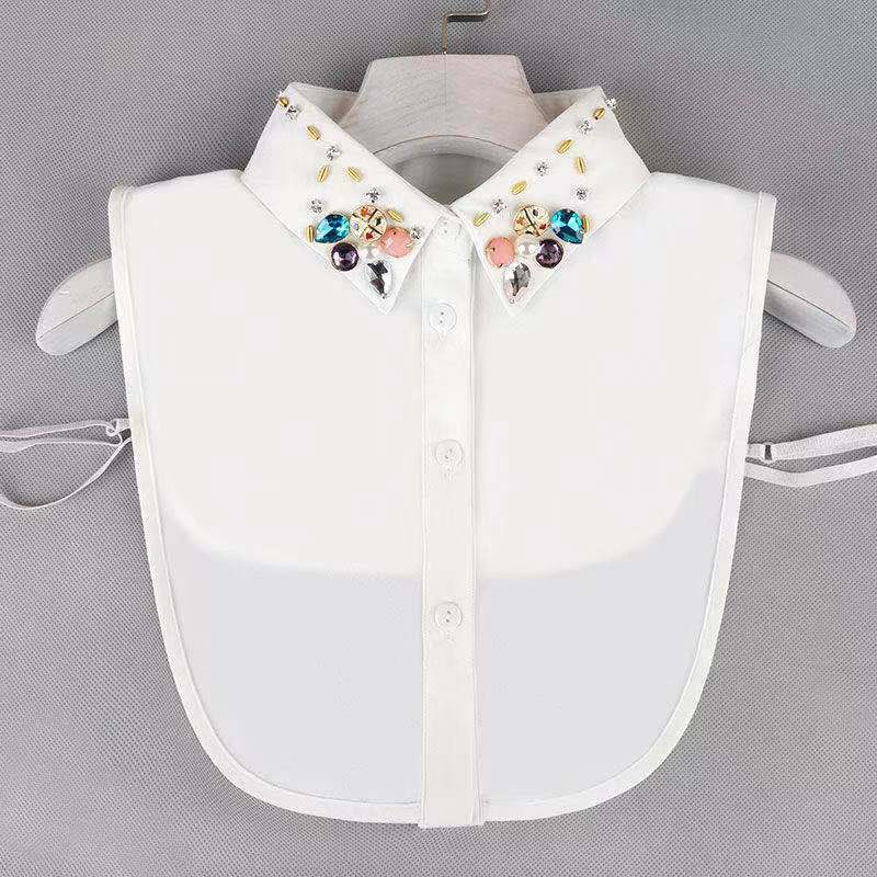 40 stile Neue Gefälschte Kragen Für Hemd Abnehmbare Kragen Solide Hemd Revers Bluse Top Männer Frauen Weiß Mädchen Top Kleidung