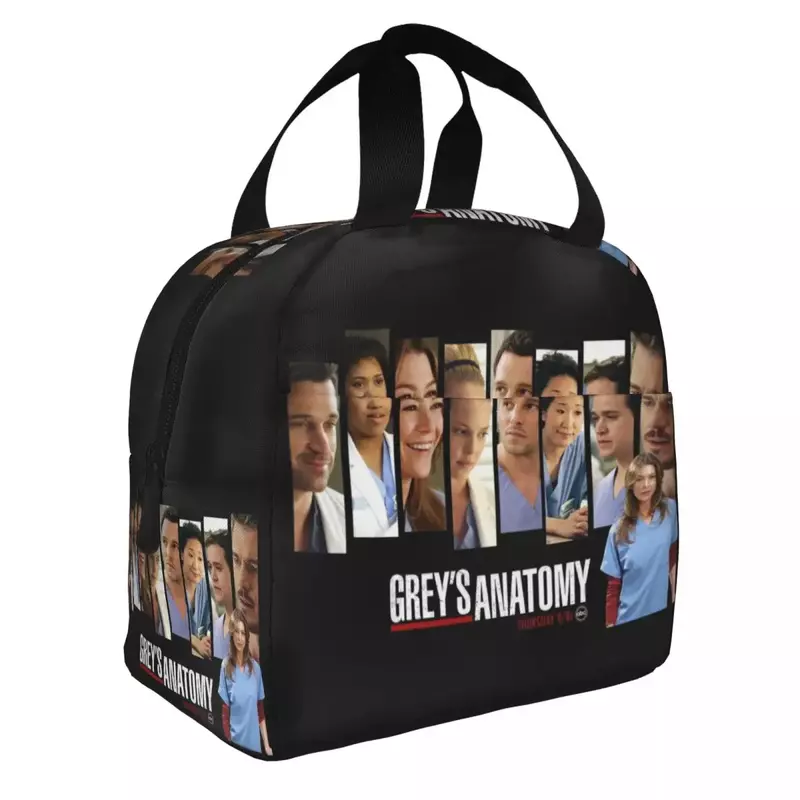 Greys Anatomy-Bolsa de mano aislante para mujer y niño, fiambrera térmica portátil para el trabajo, escuela, Picnic, contenedor de alimentos