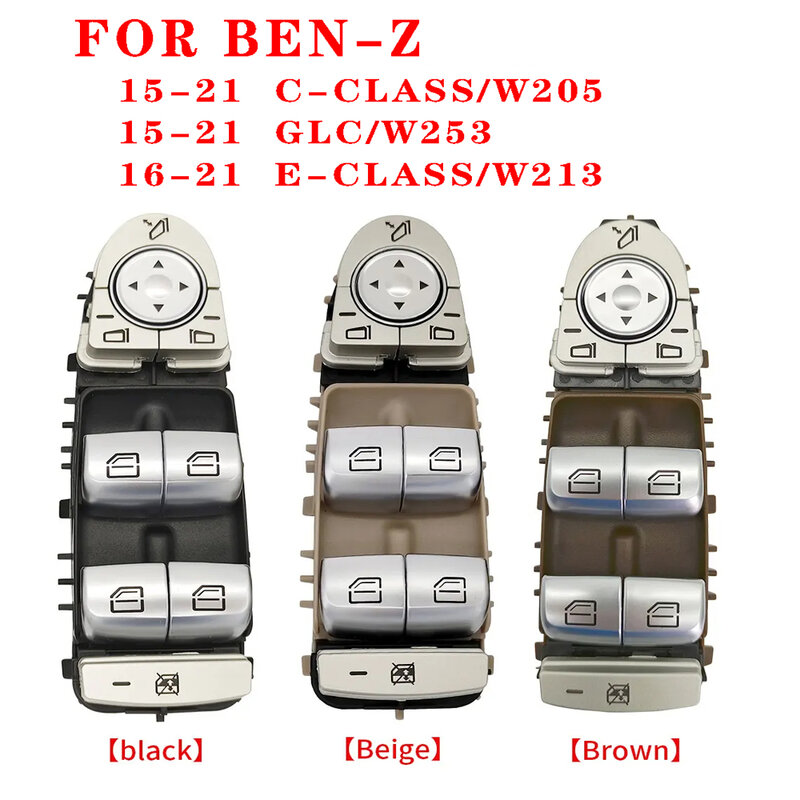 Untuk Ben-z c-class W205 glc-class W253 rakitan sakelar kontrol kaca jendela listrik depan kiri