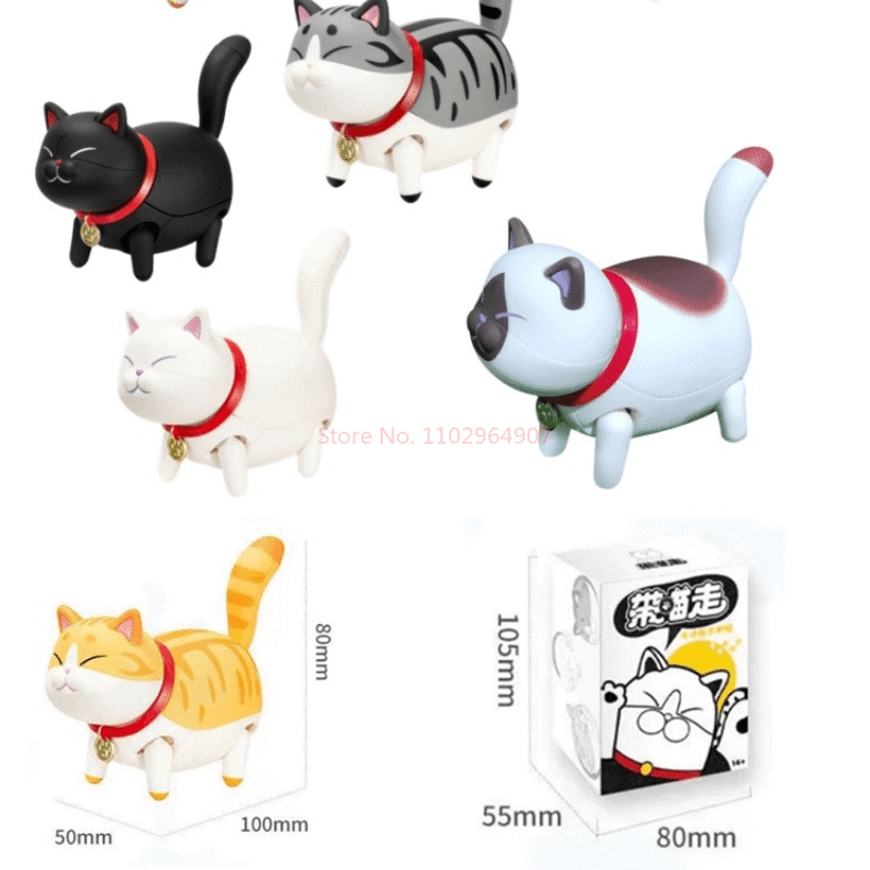 귀여운 전기 고양이 블라인드 박스 걷는 동물 새끼 고양이 장난감 장식품, 생일 베이비 샤워, 수제 DIY 어린이 선물