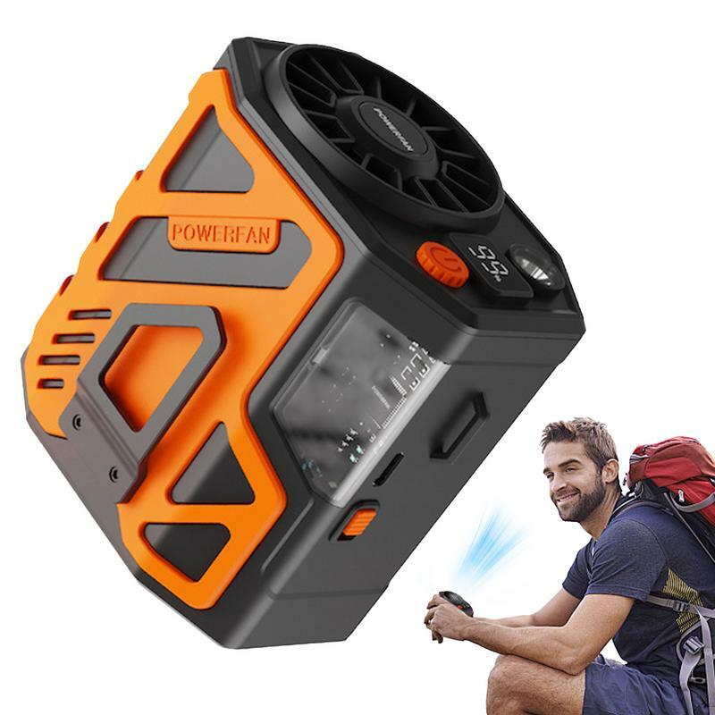 6000mAh Outdoor Waist Fan Portable Multifunctional Camping Fan Rechargeable Fan For Outdoor Camping Hiking Running sports