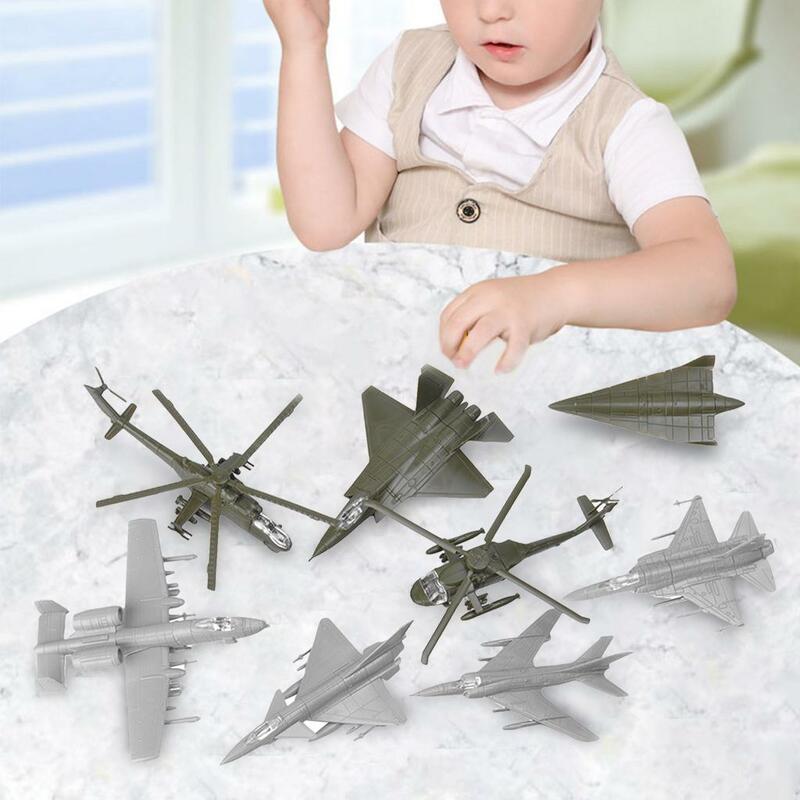 8x 4D DIY Toys Fighter Helicopter Model Collection Aviation Collectibles