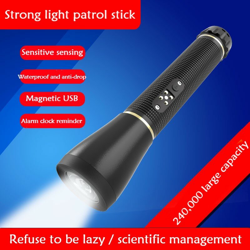 TT-610 Electronic Flashlight Patrol Stick Security Patrol Machine Property Patrol Device Strong Light Flashlight Patrol Stick