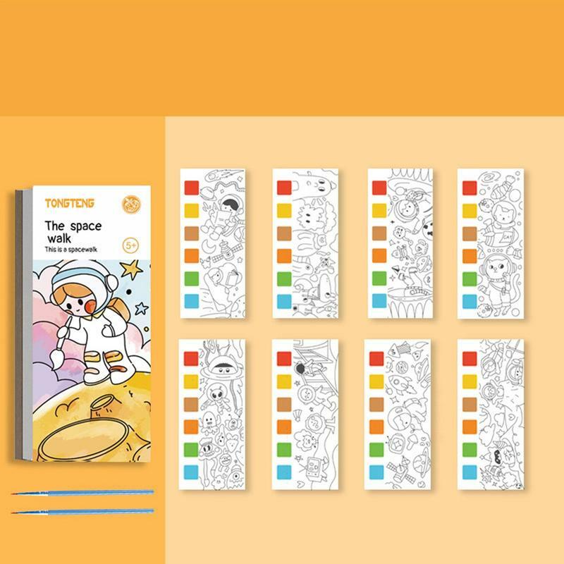 Buku Mewarnai Saku untuk Anak-anak Buku Lukisan Air untuk Balita Anak-anak Buku Mewarnai dan Aktivitas dengan Pena 20 Lembar/Buku