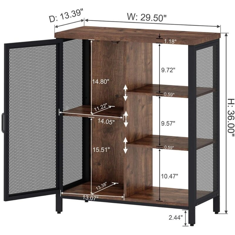 Кофейный шкаф для дома, буфетный сервант для столовой, маленький деревянный металлический шкаф для хранения с регулируемыми полками