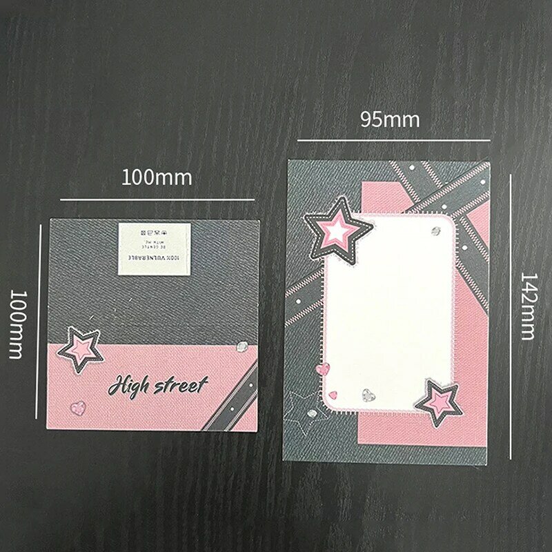 10 buah kartu kertas Denim bintang Y2K lengan kertas keras bagian belakang kartu foto hadiah kemasan pelindung bahan DIY perlengkapan seni