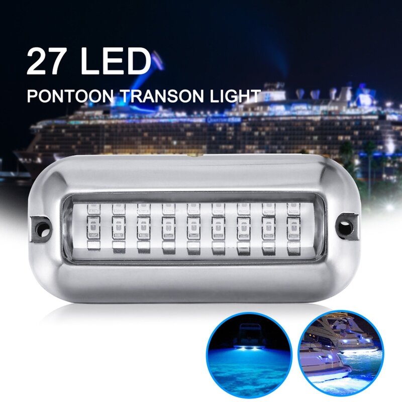 Boat Navigation Light 50/80W 27/42 LED Underwater Pontoon Marine Boat Transom Light IP68 Waterproof LED Ship Beam Light