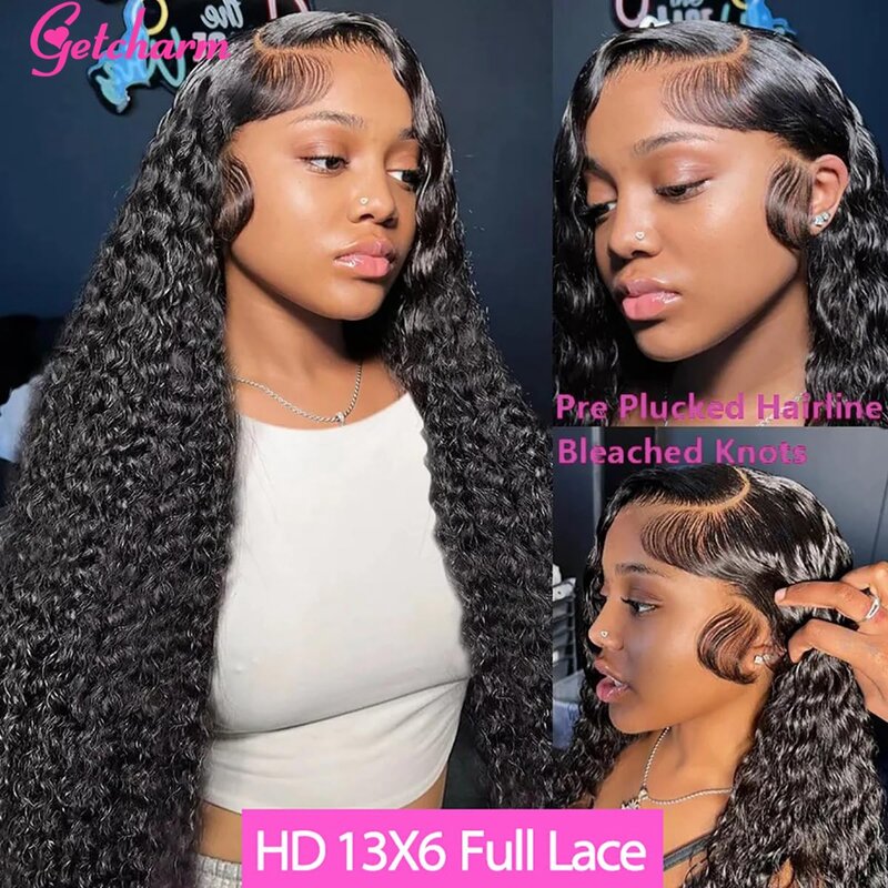 Deep Wave Frontal Wig 13x6 Hd Lace Front Wig Brazilian Human Hair Wigs For Women 13x4 Pre Plucked Curly Lace Frontal Wig