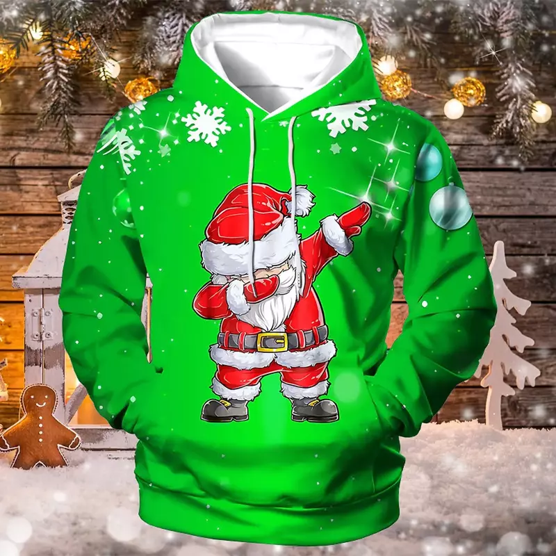 2023 3D modny nadruk Unisex świąteczny sweter zabawna świąteczna bluza pulower z kapturem mężczyźni kobiety jesień zima odzież Plus Size