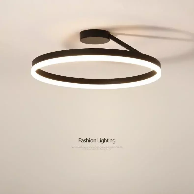 Lámpara de techo Led redonda, luminaria minimalista de estilo nórdico, pintada en blanco y negro, de aluminio, para decoración del hogar y dormitorio