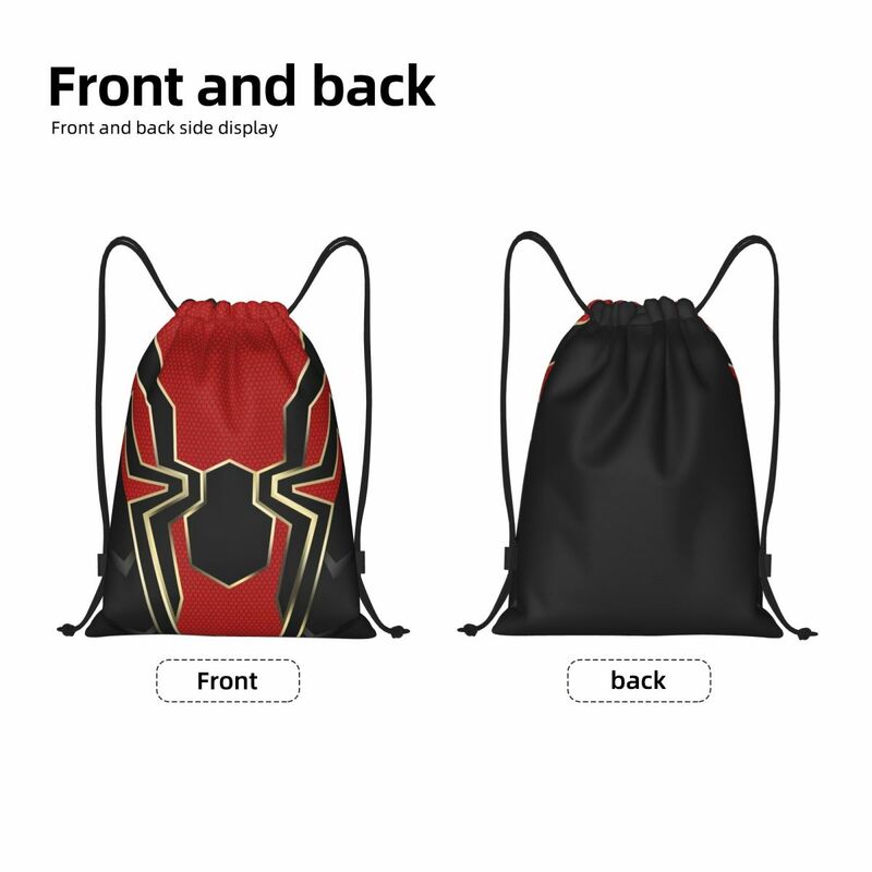 Custom Superhero Drawstring Backpack Bags Men Women Lightweight Spider Man Gym Sports Sackpack Sacks for Traveling