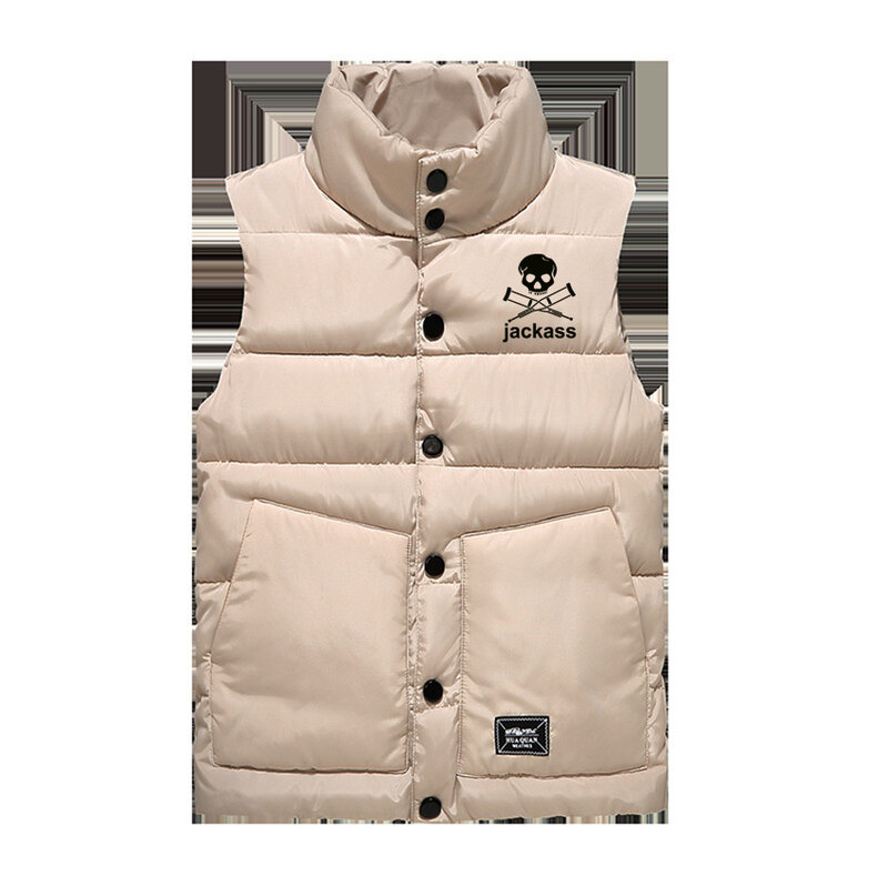 2022 Selling New Jackass Forever Logo Printed Custom Made Solid Color Men Down Jacket Vest Cotton Warm Comfortable Man Clothes