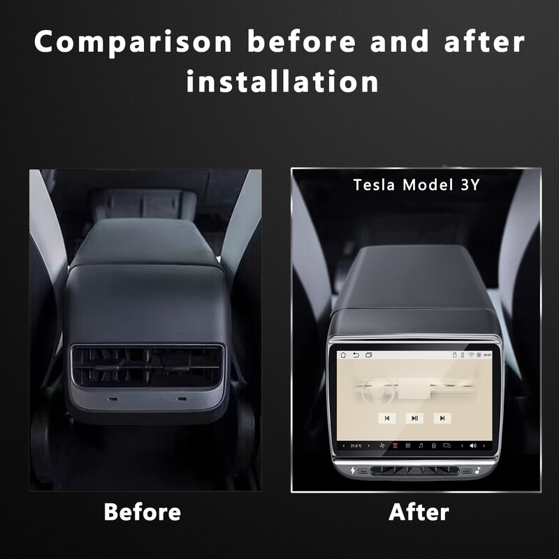 CATRONICS-Display traseiro de entretenimento e controle climático para Tesla Model 3 e Y, novos acessórios, Android 12.0, 7.2 ", 2023