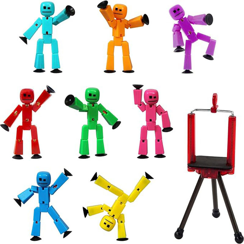 1 buah/2 buah Set pengisap Robot lengket aksi fotografi pengisap Studio animasi mainan anak-anak hadiah ulang tahun Stikbot figur Stikbot