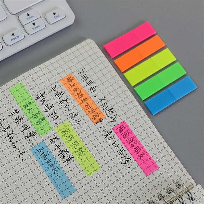Bloc de notas de Color de papel fluorescente, marcapáginas, marcador, pegatina, notas adhesivas de Color caramelo, suministros