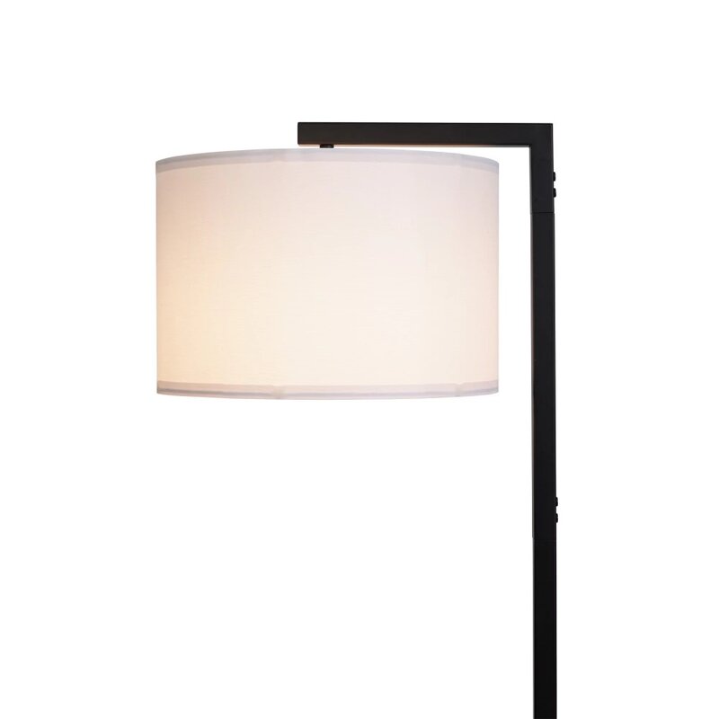 Mainstays Contemporary Metal 62in Floor Lamp with On/off Foot Switch, Black Lamps for Living Room