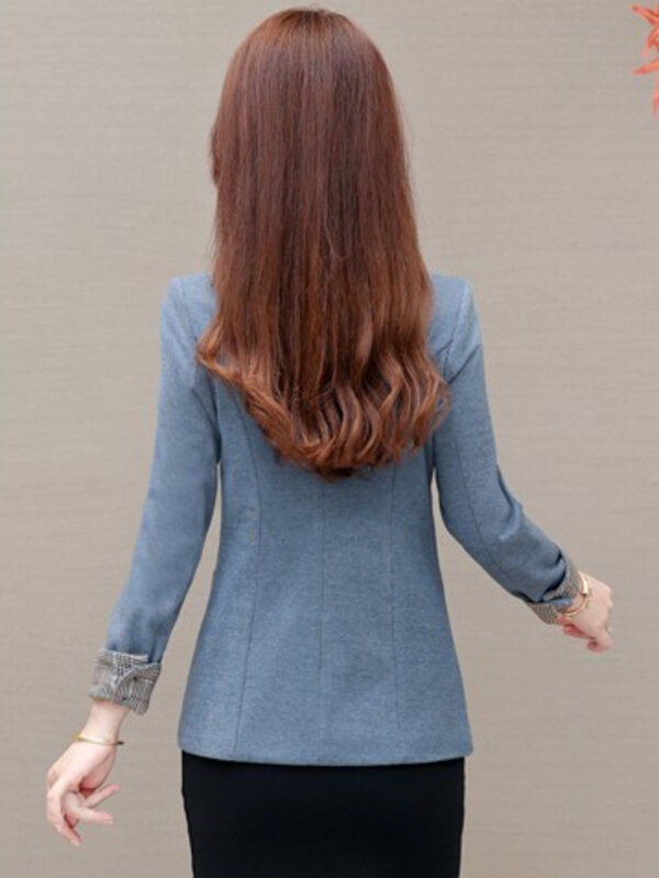 Модный повседневный блейзер с длинным рукавом, простой Универсальный Винтажный Классический пиджак, уличная одежда, шикарный модный офисный женский пиджак