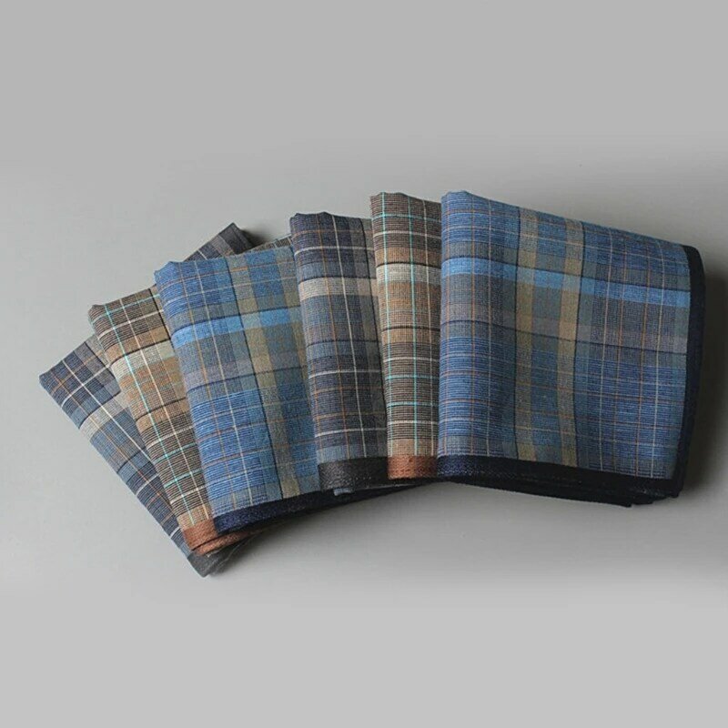 Lenços treliça masculinos 40x40cm, lenços cor aleatória, padrão treliça bolso, lenços quadrados bolso para homens