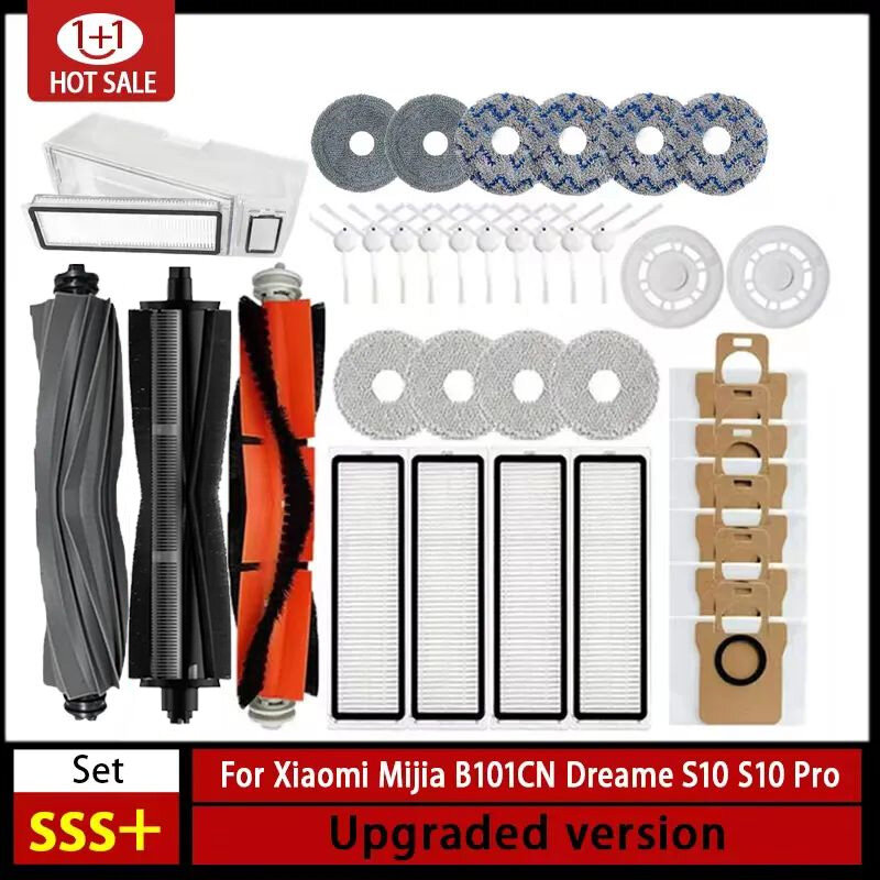 Accesorios para XIAOMI Mijia Omni 1S B101CN B116 X10 + Dreame L10s Ultra / S10 Pro, cepillo lateral principal, filtro Hepa, mopa, bolsa de polvo, piezas