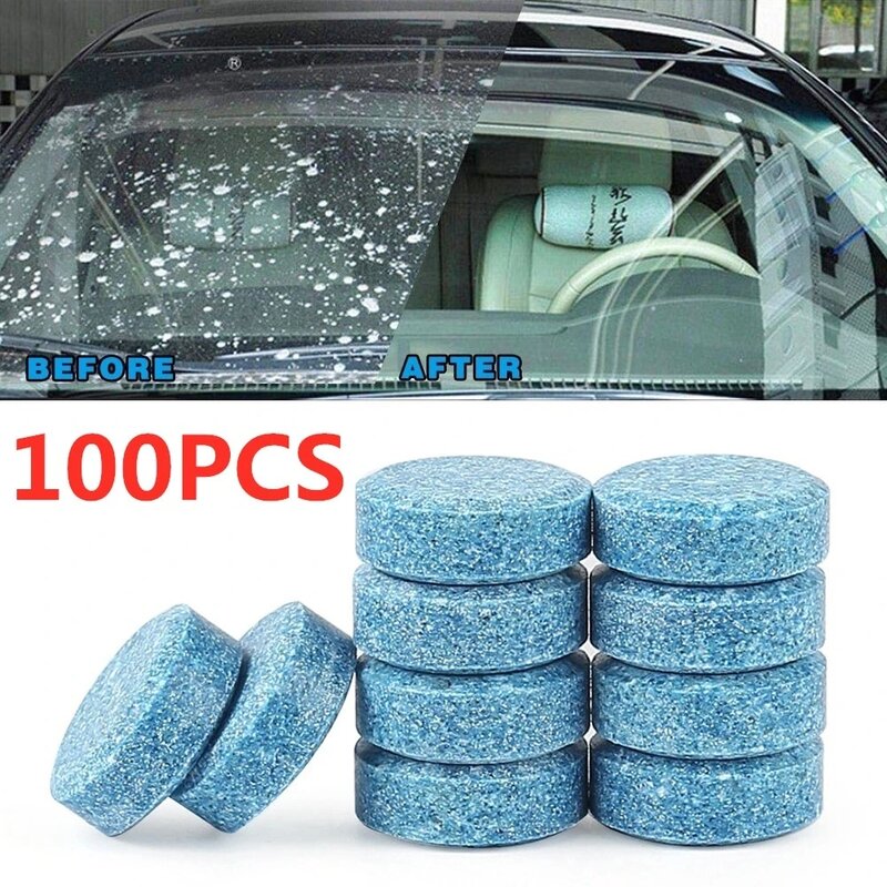 Solid Cleaner Car Windscreen Wiper, Comprimidos efervescentes, Limpeza De Vidro Do Toalete, Acessórios Do Carro, 5 Pcs, 10 Pcs, 20 Pcs, 40 Pcs, 100Pcs