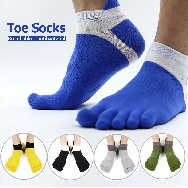 1 Pair Socks Sports Hot Selling Mens 5 Toe Socks Cotton Breathable Finger Sports Socks 2024