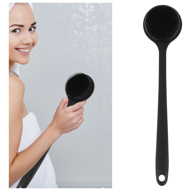 Silicone Long Handle Bath Brush Body Shower Scrubber Back Multifunction Massage Cleaning Scrubbers