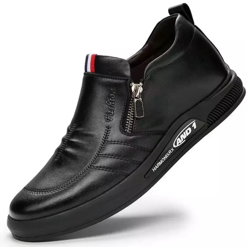 Codzienne skórzane buty męskie mokasyny popularnej marki buty do biura jesienne wsuwane na płaskie buty męskie wygodne mokasyny Zapatos Hombre