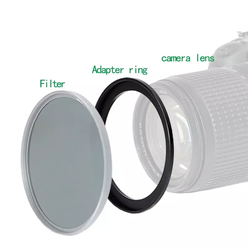 Alumínio preto Step Up Filter Ring, adaptador de lente para Canon, Nikon, câmera Sony DSLR, 77 a 95mm, 77 a 95mm