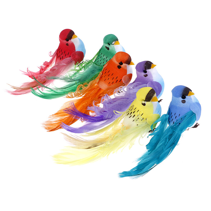 Plume d'oiseau artificielle en mousse colorée, Mini oiseau artisanal, bricolage, imitation de moineau, décoration, modèle d'oiseau mignon