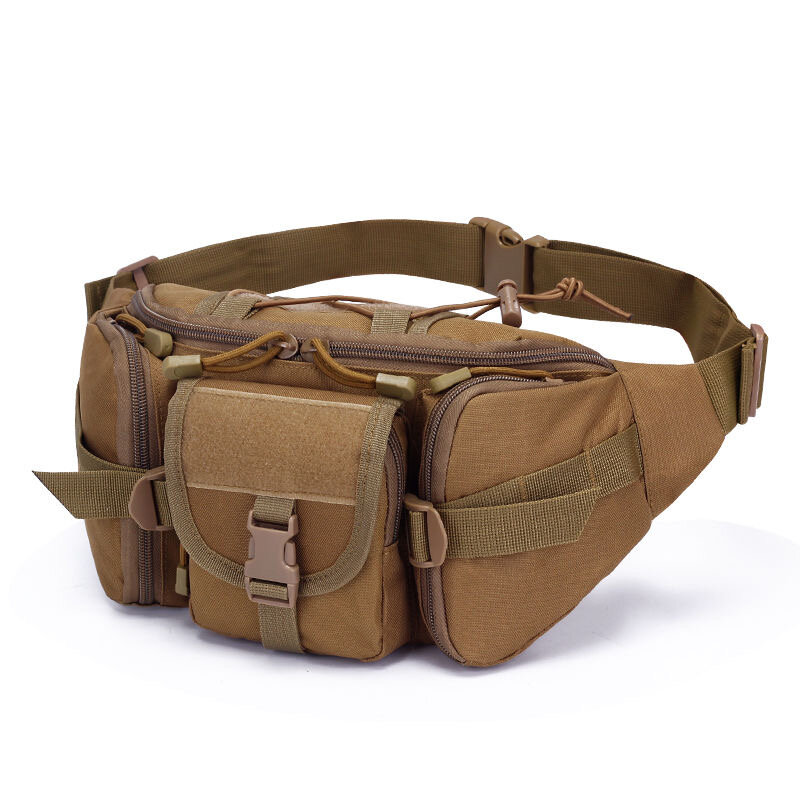 CamSolomon-Sac de taille de montagne multifonctionnel pour homme, sac de poitrine de randonnée en plein air, sac de téléphone en nylon imperméable, sac militaire