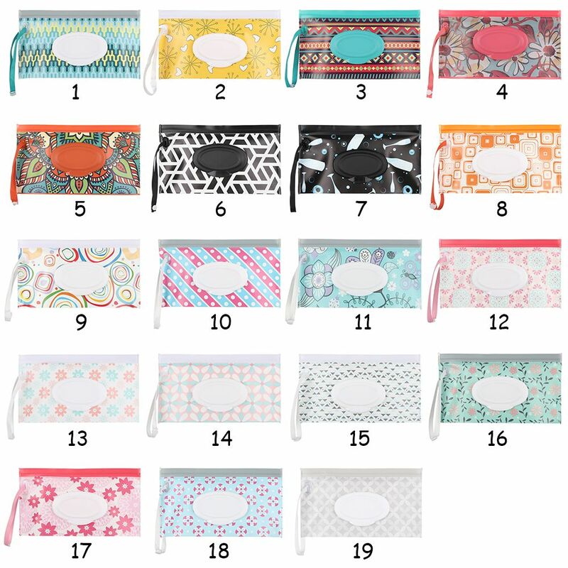 Useful Fashion Snap-Strap Flip Cover Baby Product Carrying Case Cosmetic Pouch Wet Wipes Bag Stroller Accessories Tissue Box