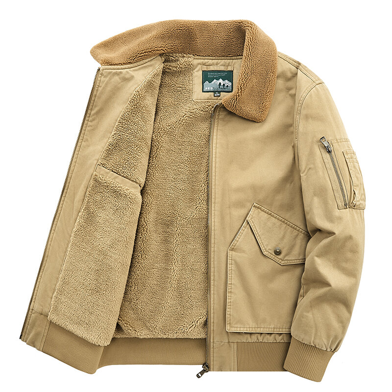 겨울 남성 폭격기 재킷 트렌드 패션 남성 야외 두꺼운 벨벳 두꺼운 면화 재킷 캐주얼 슬림 따뜻한 재킷 남성 의류