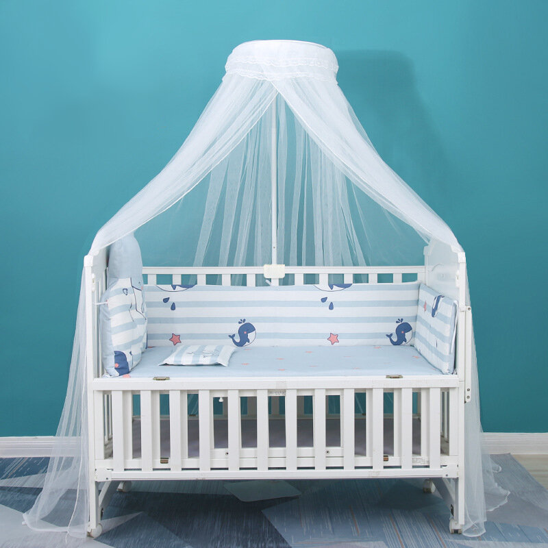 Летняя Самостоятельная детская кроватка, москитная сетка с держателем, купольное постельное белье, навес для детской кровати, палатка для н...