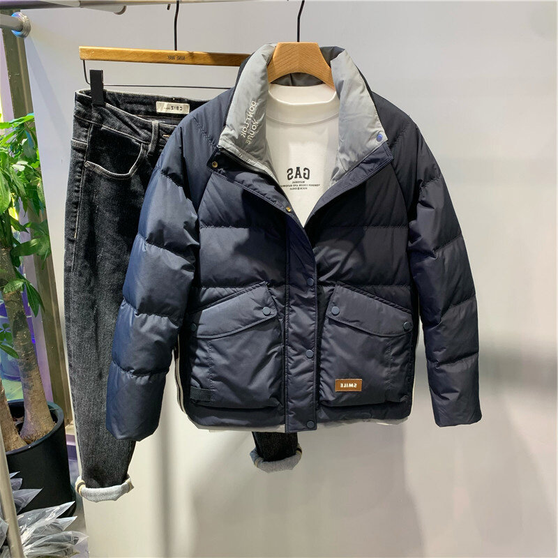 Parka moda uomo 2023 inverno nuovo addensare colletto alla coreana cappotti giacca Casual caldo capispalla famoso abbigliamento da strada Z47
