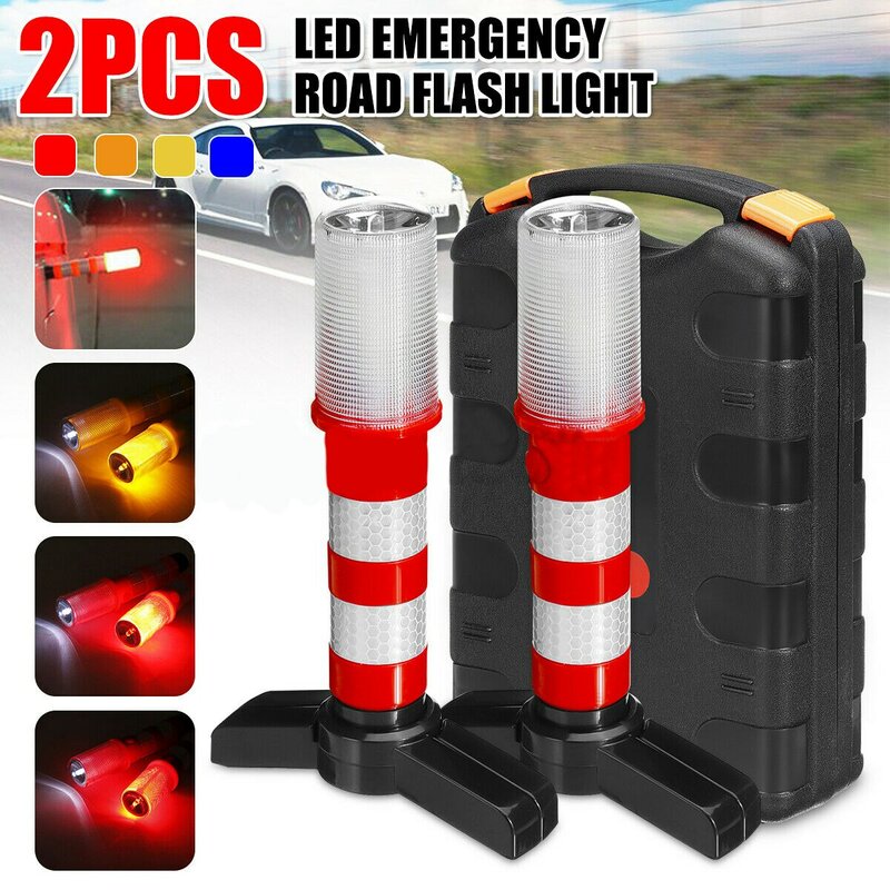 LED Emergency Road Flash Strobe, Roadside Beacon, Aviso de segurança, 2pcs