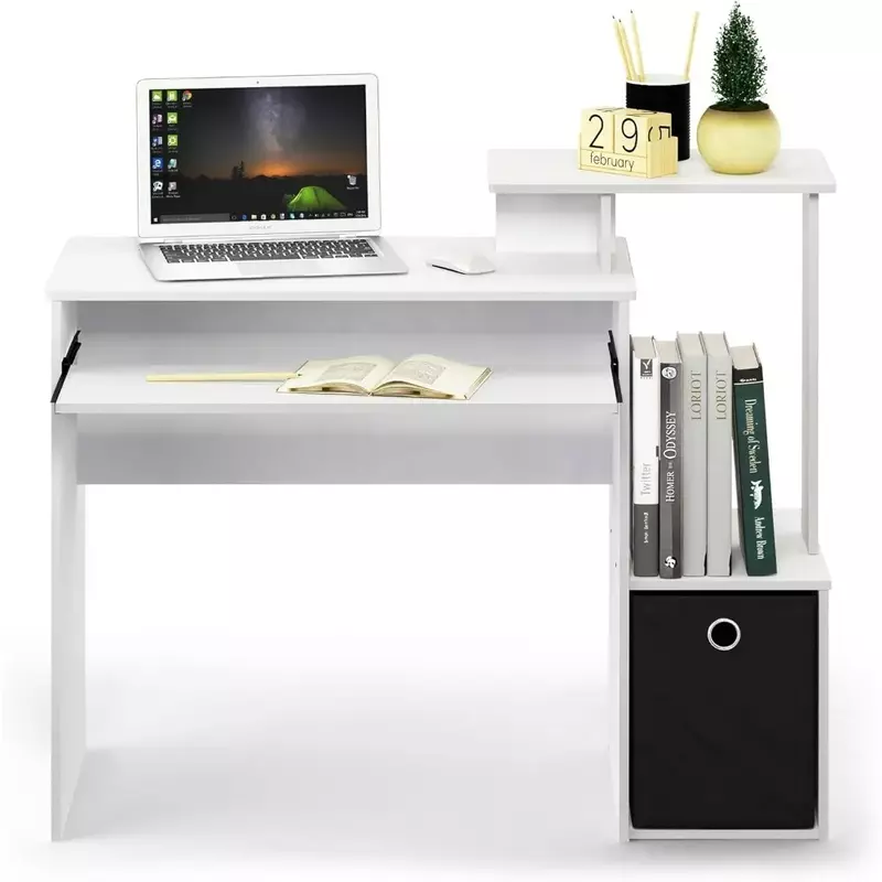Econ Multipurpose Study Desk, Tabela de Estudo, Mesa de Escrita, Casa, Escritório, Computador, Escrita, Estudo, Branco, Mobiliário preto